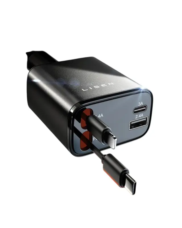 LISEN 4-in-1 Retractable Car Charger